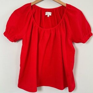 Madewell Scarlet Puff Sleeve Blouse, Size S